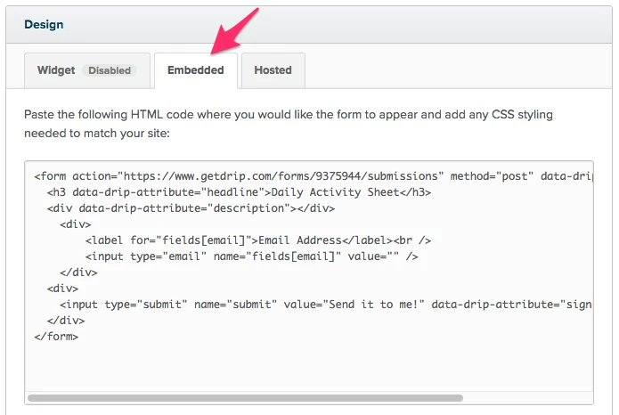 Embedded Forms with Drip