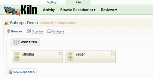Kiln’s Subrepo Demo project with separate cthulhu and vader website repositories.
