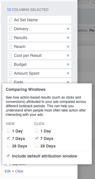 Comparing Facebook Attribution Windows